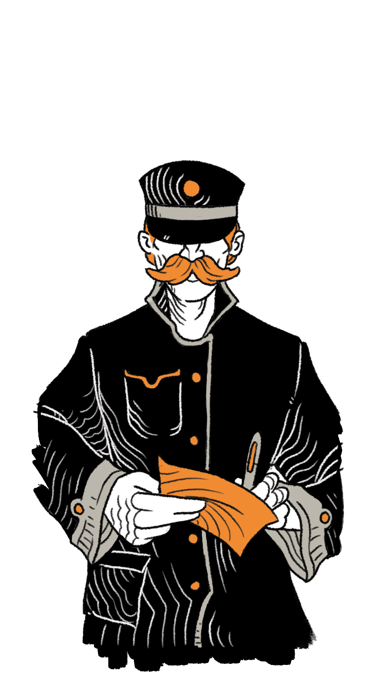 Le contrôleur du Pédago'Express, illustration Pauuse Playy